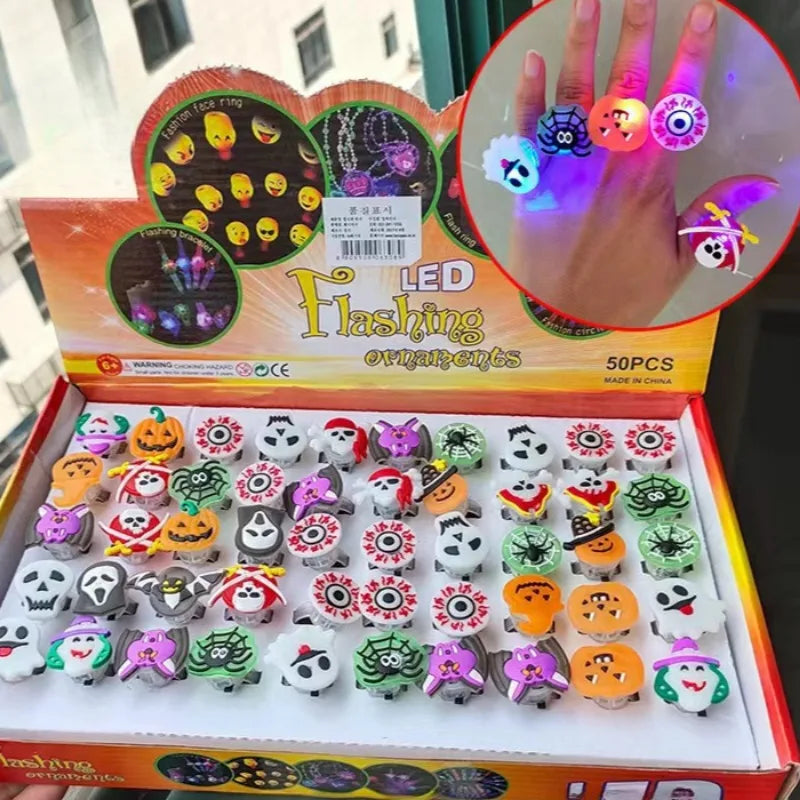 Halloween LED Flashing Rings Party Pack
