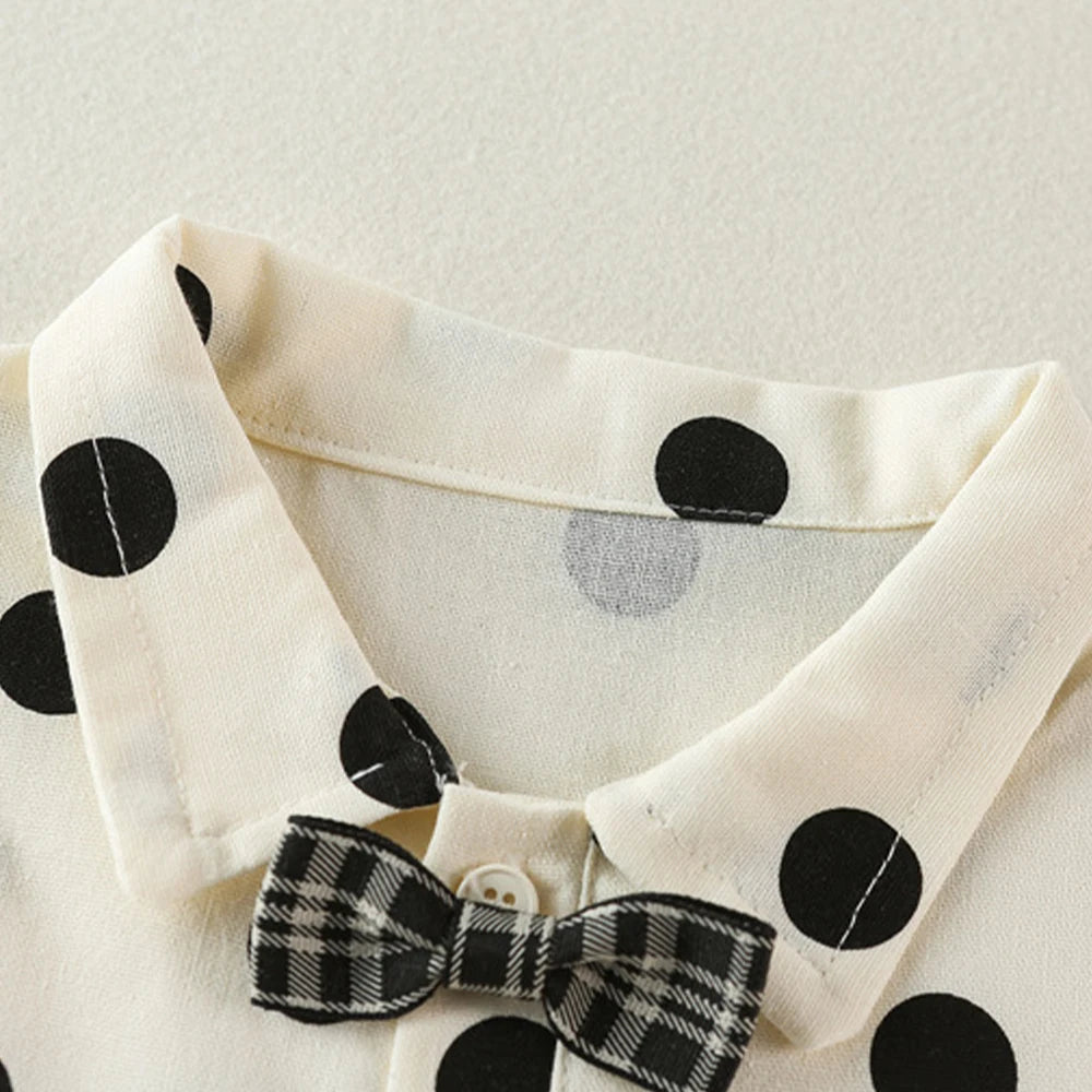 ZAFILLE Twins Baby Clothes Summer Brother Sister Matching Outfit Dots Print Newborn Bodysuit Dress For Kids Boys Girls Costume