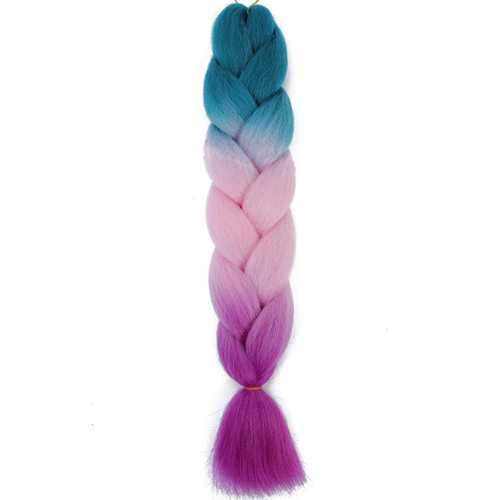 GlowStrands 24” Jumbo Braids for Kids & Adults – Ombre Kanekalon Hair Extensions, Easy Styling & Natural Feel