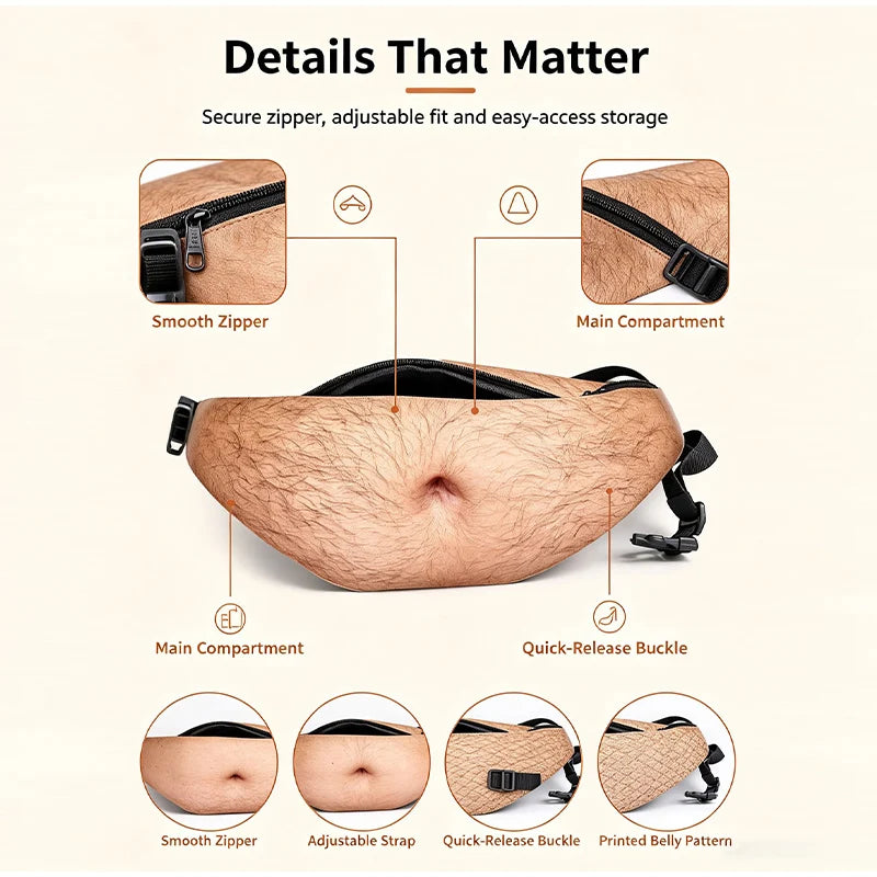 Novelty Beer Belly Waist Bag with Adjustable Strap
