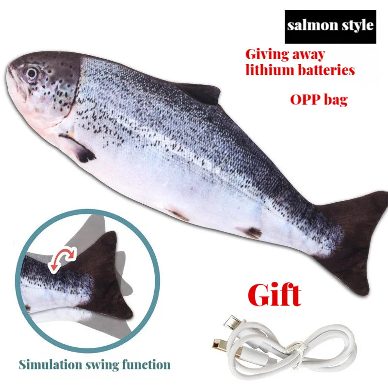 Interactive Electric Fish Cat Toy with USB Rechargeable Motion for Chewing, Playing & Entertainment