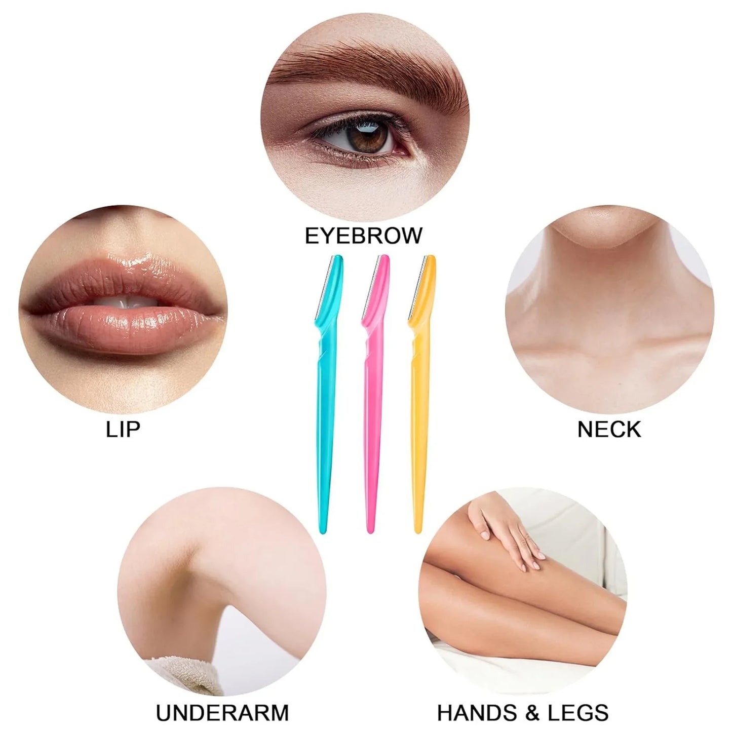 Eyebrow Trimmer & Face Razor for Women – Portable Hair Removal Blade, 5 to 40 Pcs