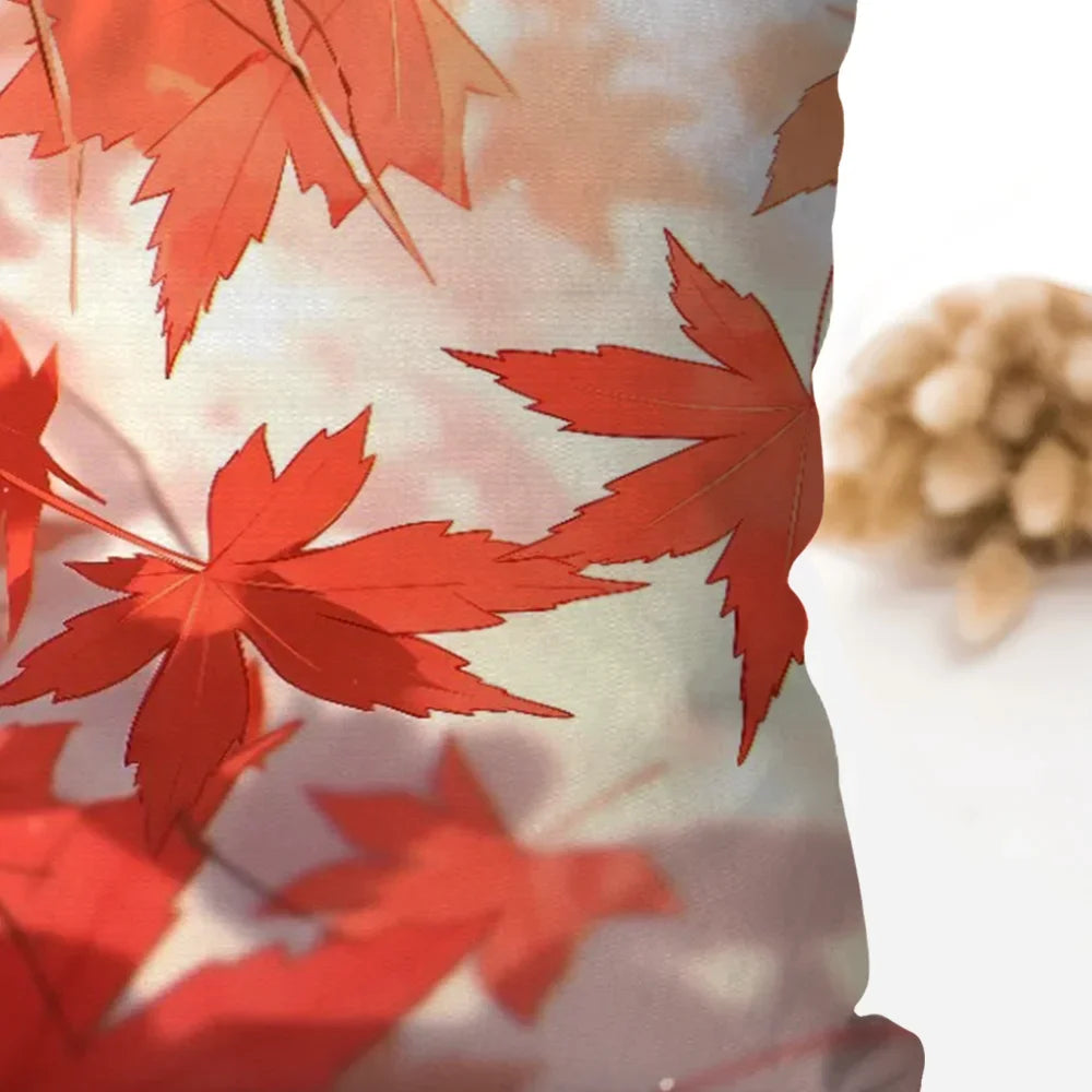 1pc Autumn Maple Leaf Decoration Pillow Case Square Pillow Bedroom Sofa Leisure ComfortCar Living Room Home Decoration 40X40