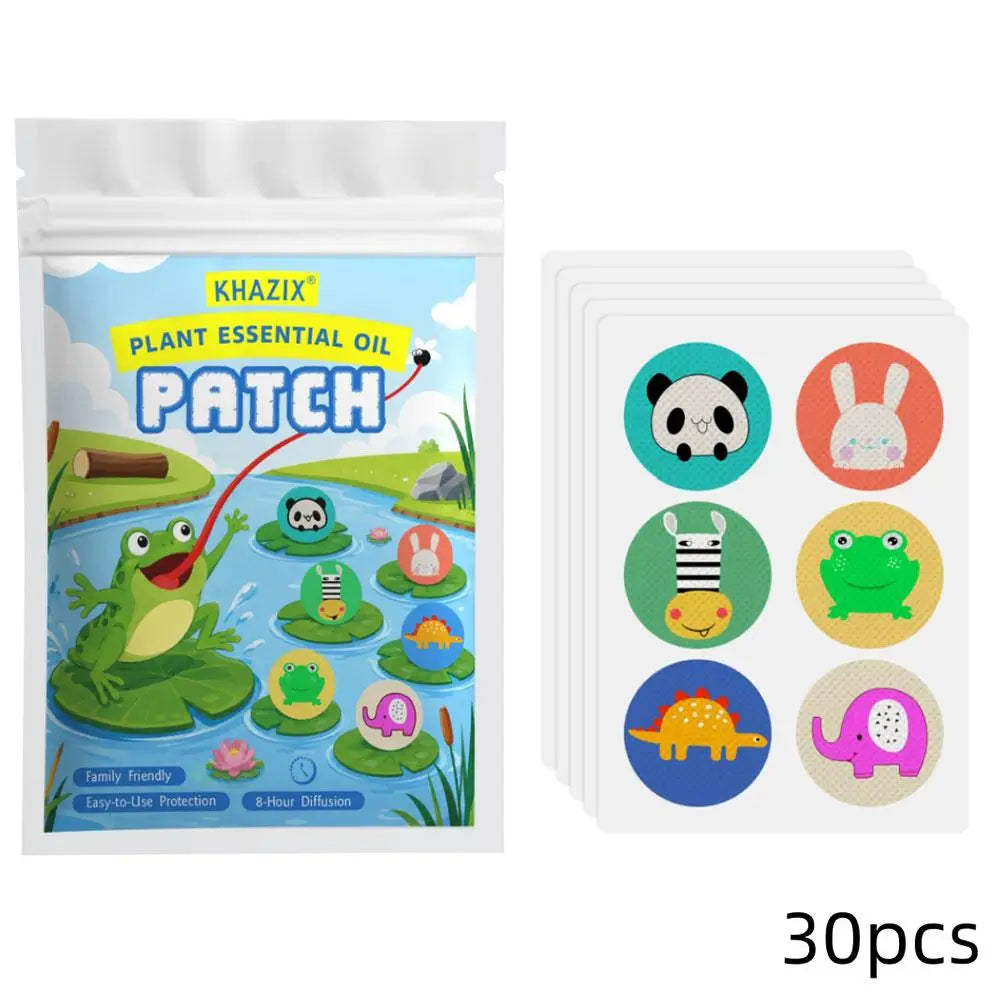 30PCS Natural Plant Essential Oil Mosquito Repellent Stickers – Long-Lasting Protection for Travel, Camping, Hiking & Outdoor Use