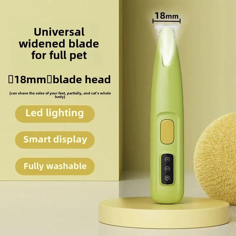 Dog Paw Trimmer with LED Light – Fully Waterproof Pet Grooming Clipper