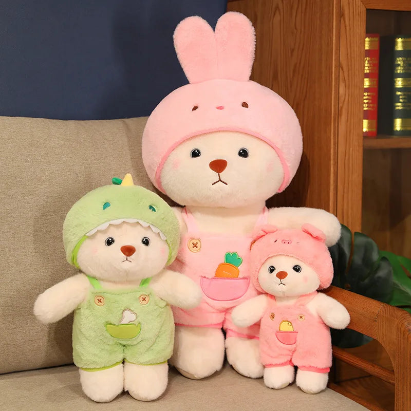 Anime Plush Toy 25/35cm – Jointed Bear, Bunny, Duck, Shark, and Pig Stuffed Animal