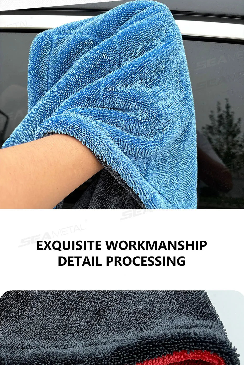 Heavy-Duty Microfiber Car Drying Towel 1200 GSM