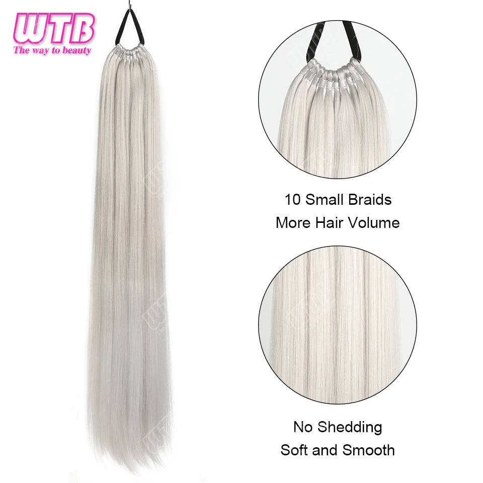24-Inch Synthetic Braided Wig – Corn Perm Curly Ponytail, Lightweight & Natural Look for Daily Wear