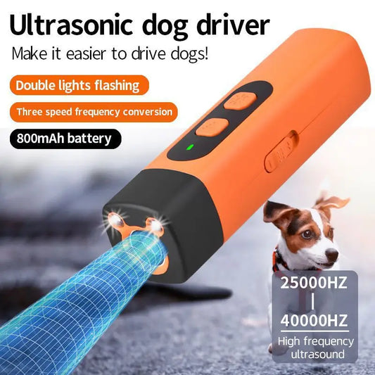 Ultrasonic Dog Bark Control Device, Rechargeable Anti-Barking Trainer with LED