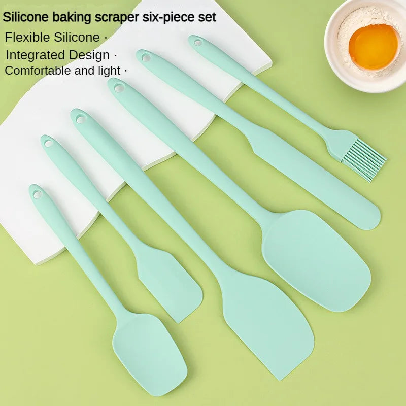 6-Piece Silicone Spatula Set for Baking – Includes Cake Frosting Brush, Non-Stick Scrapers & Cream Spreaders | Cute & Functional Kitchen Gadgets