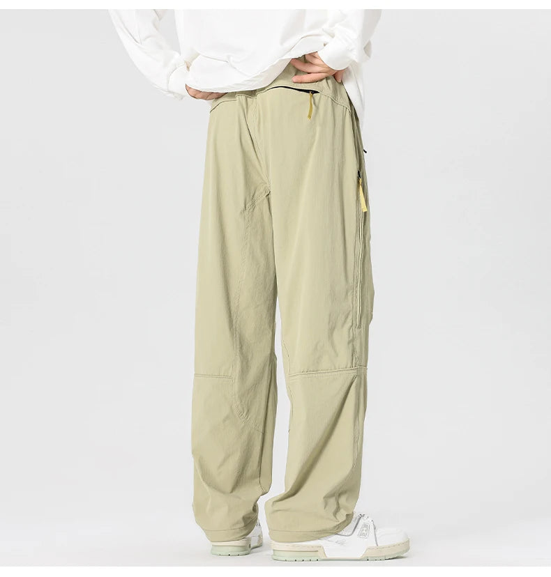 Men’s Casual Pants Loose Fit Straight Leg – Water-Resistant Everyday Trousers Spring Fashion