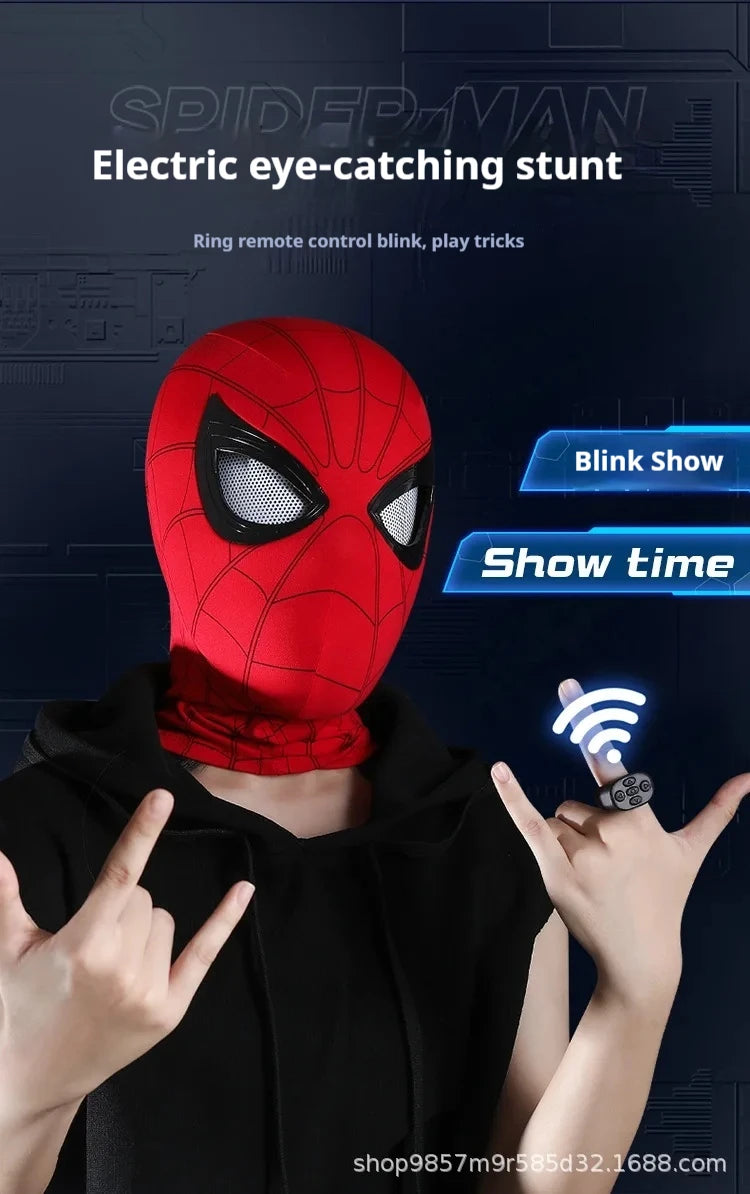Marvel Miles Morales Spider-Man Moving Eyes Electronic Mask – 1:1 Cosplay Headgear with Remote Control
