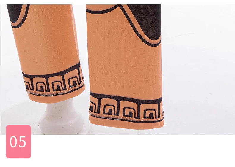 Kids Polynesian Demi God Tattoo Print Costume Pants Set