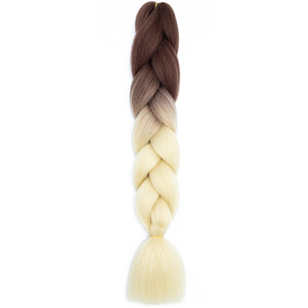 GlowStrands 24” Jumbo Braids for Kids & Adults – Ombre Kanekalon Hair Extensions, Easy Styling & Natural Feel