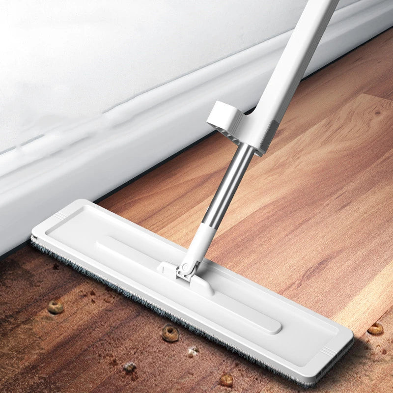 38 cm Microfibre Flat Mop and Folding Bucket Set with 360° Rotating Head