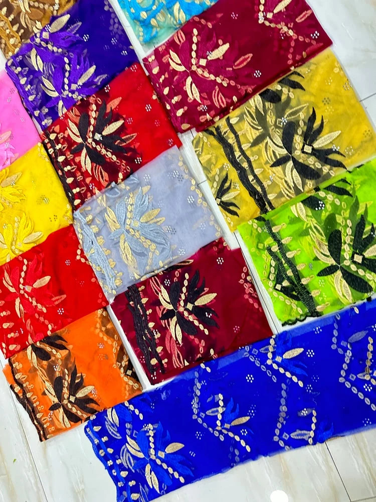 Women's Embroidered Voile Hijab Scarf