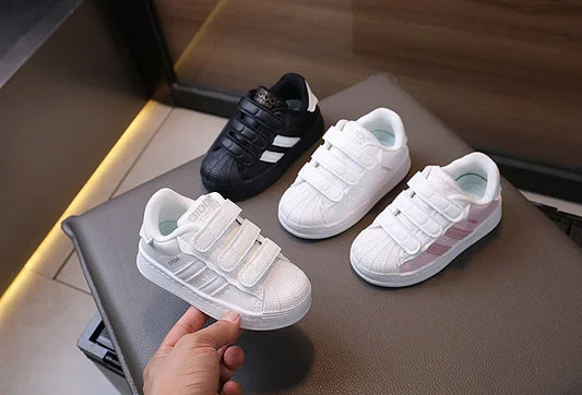 Size:22-31 Girls Children's Sneakers Fashion Sport Shoes Boys Casual Shoes  Hook Design Kids Outdoor Foot-wears Soft Bottom Running Shoes