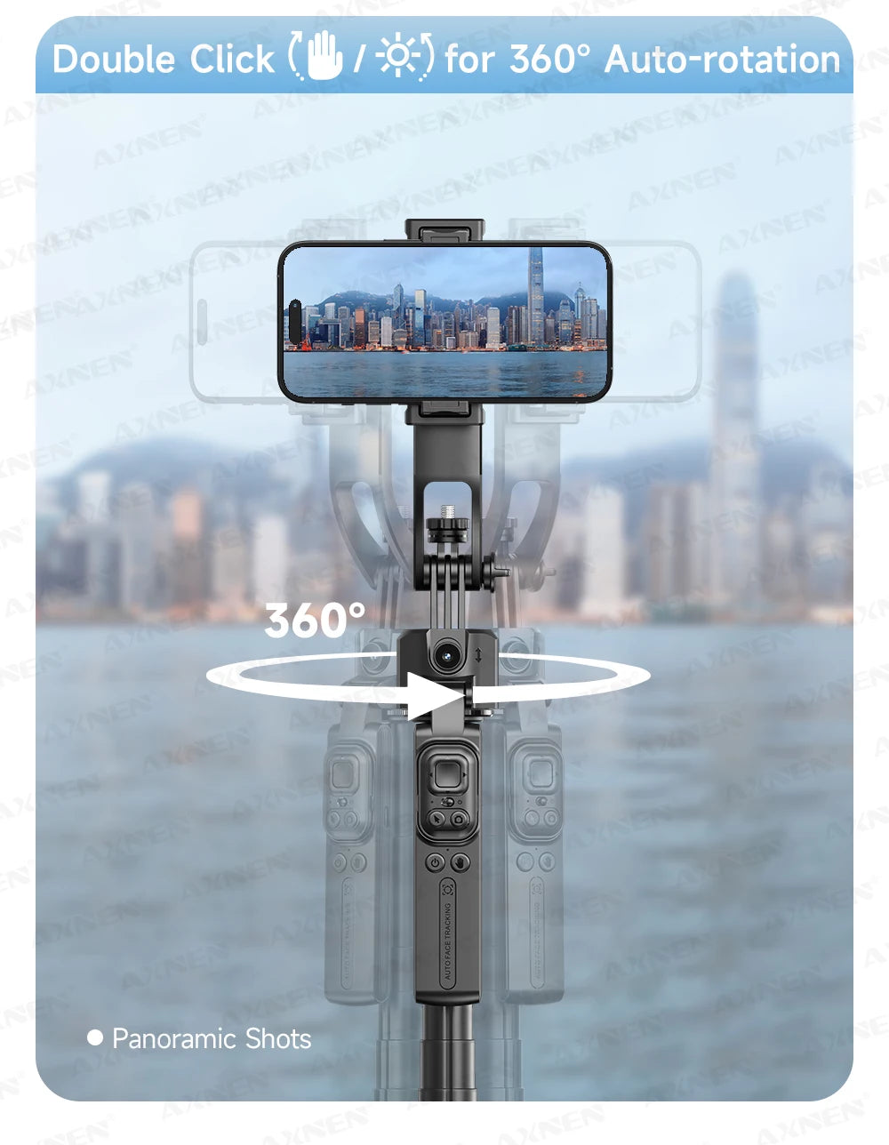 AI Face-Tracking Selfie Stick Tripod with Bluetooth Remote
