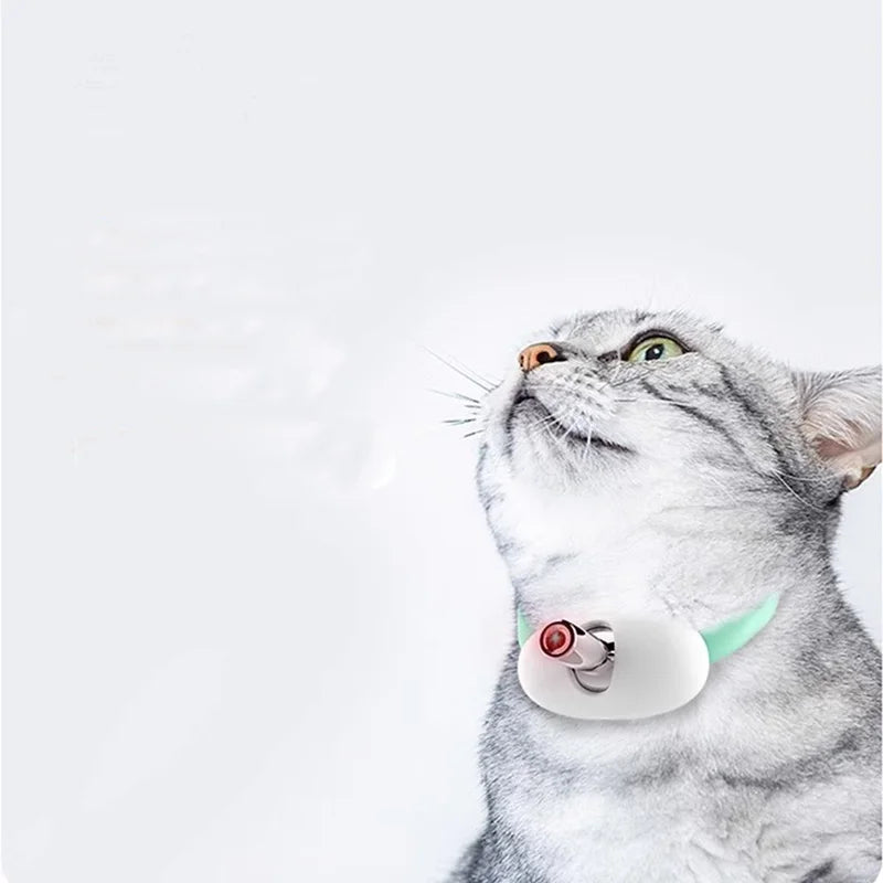 Smart Laser Tease Cat Collar – USB Rechargeable, Automatic Interactive Toy for Kittens & Cats