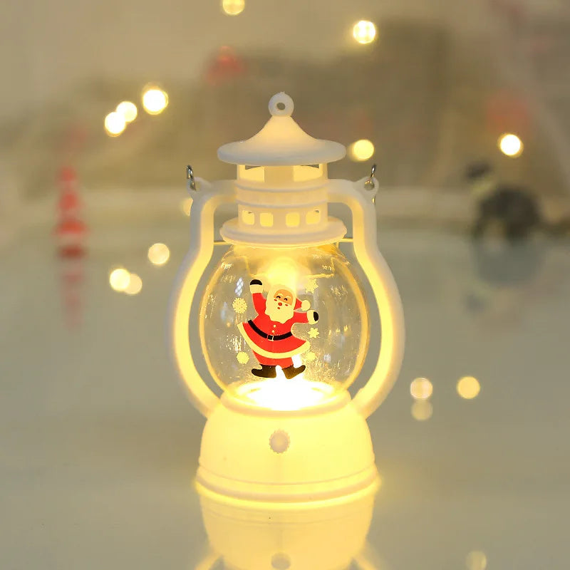 Christmas LED Lantern Light – Santa Decorative Lamp for Winter Home Display
