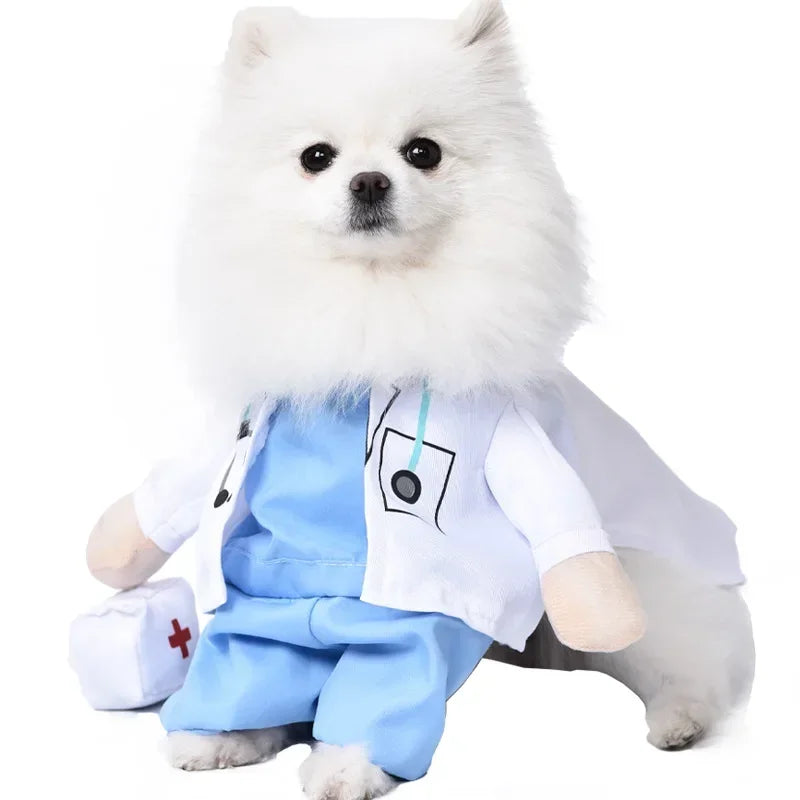 Halloween Stuffed-Body Pet Costume with Wig Hat