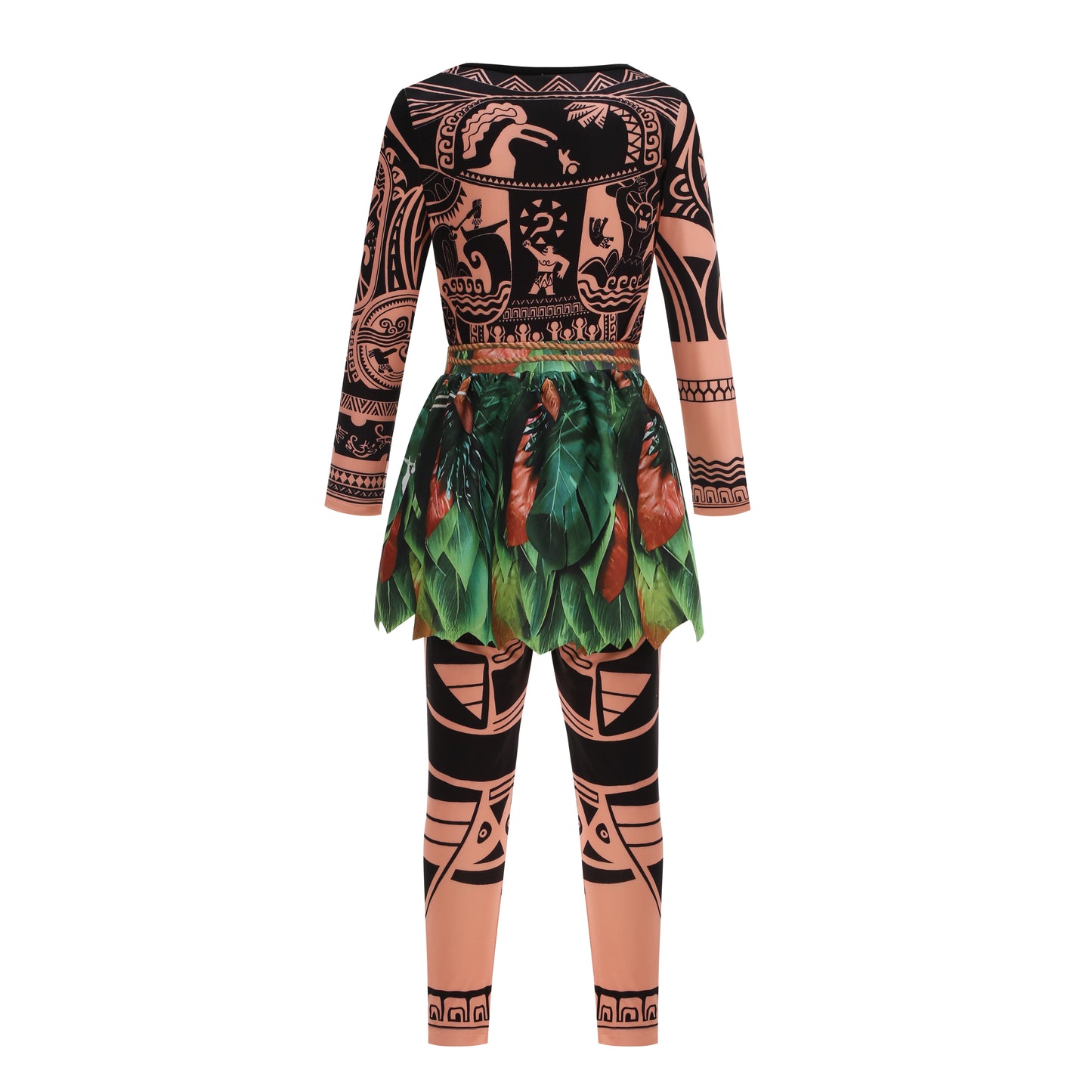 Kids Polynesian Demi God Tattoo Print Costume Pants Set