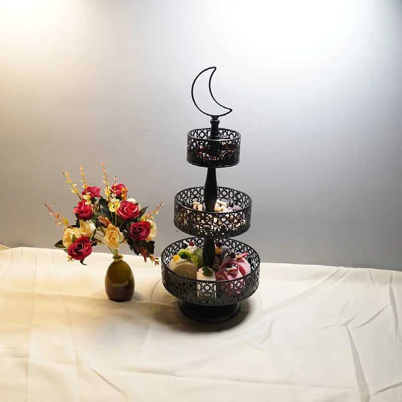 Three-Tier Castle Cake Stand – Multi-Layer Dessert Tray for Parties, Candy Display & Holiday Decoration
