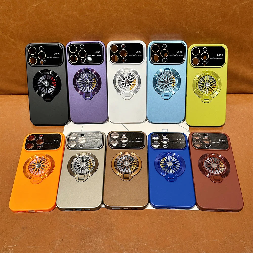 MagSafe Rotating Gyro Stand Phone Case with Camera Lens Protection for iPhone 16/15/14/13/12/11 Pro Max & Plus