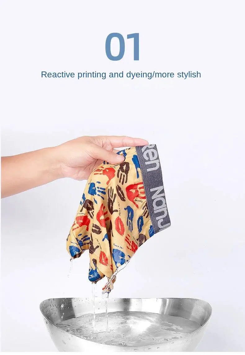 4-Pack Men's Cotton Boxer Shorts with Print Design