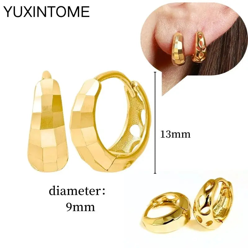 925 Sterling Silver Multi-Turn Hoop Earrings with White Zircon, Fashion Punk Jewelry for Women