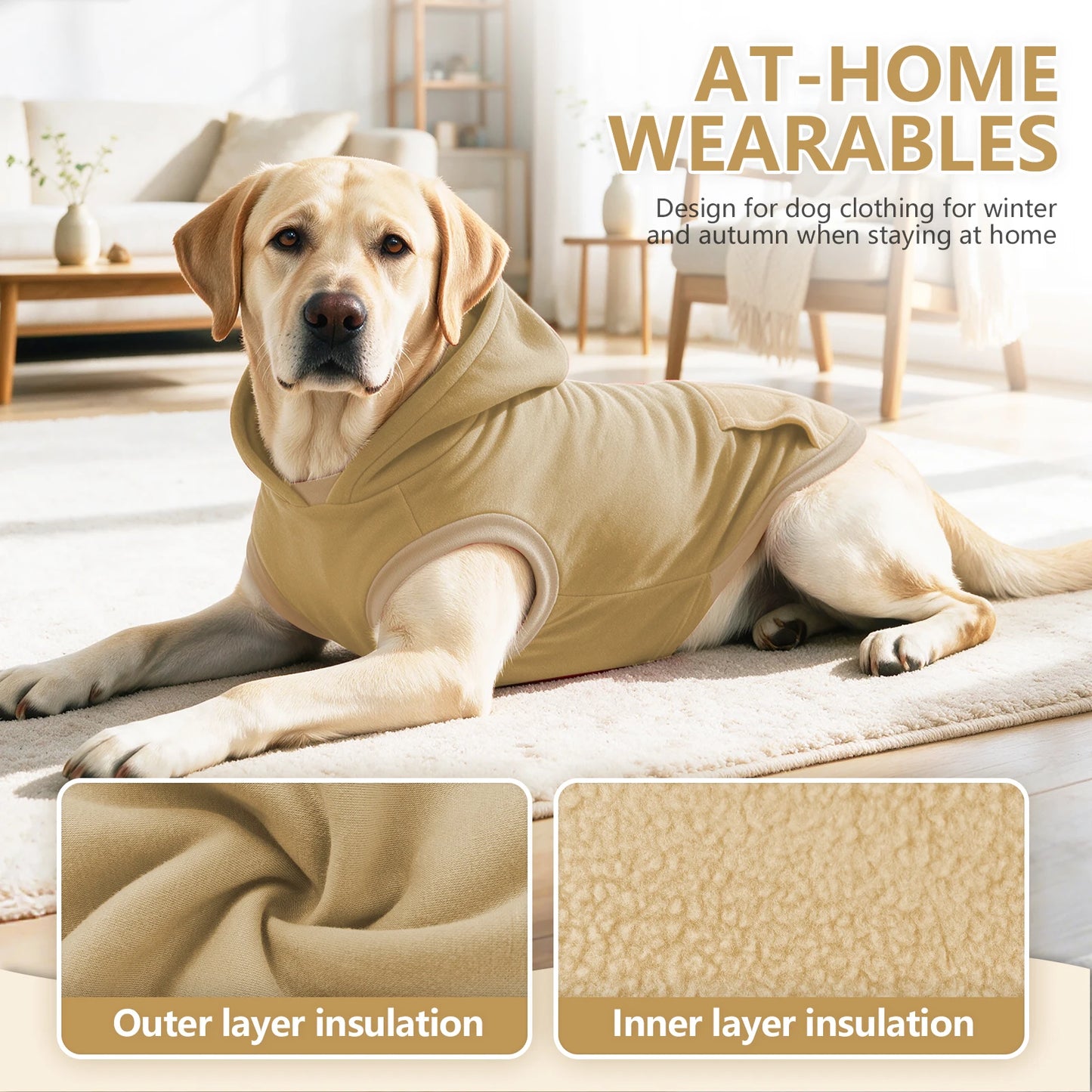 Christmas Sleeveless Dog Hoodie — Warm Pet Sweatshirt for Small to Large Dogs