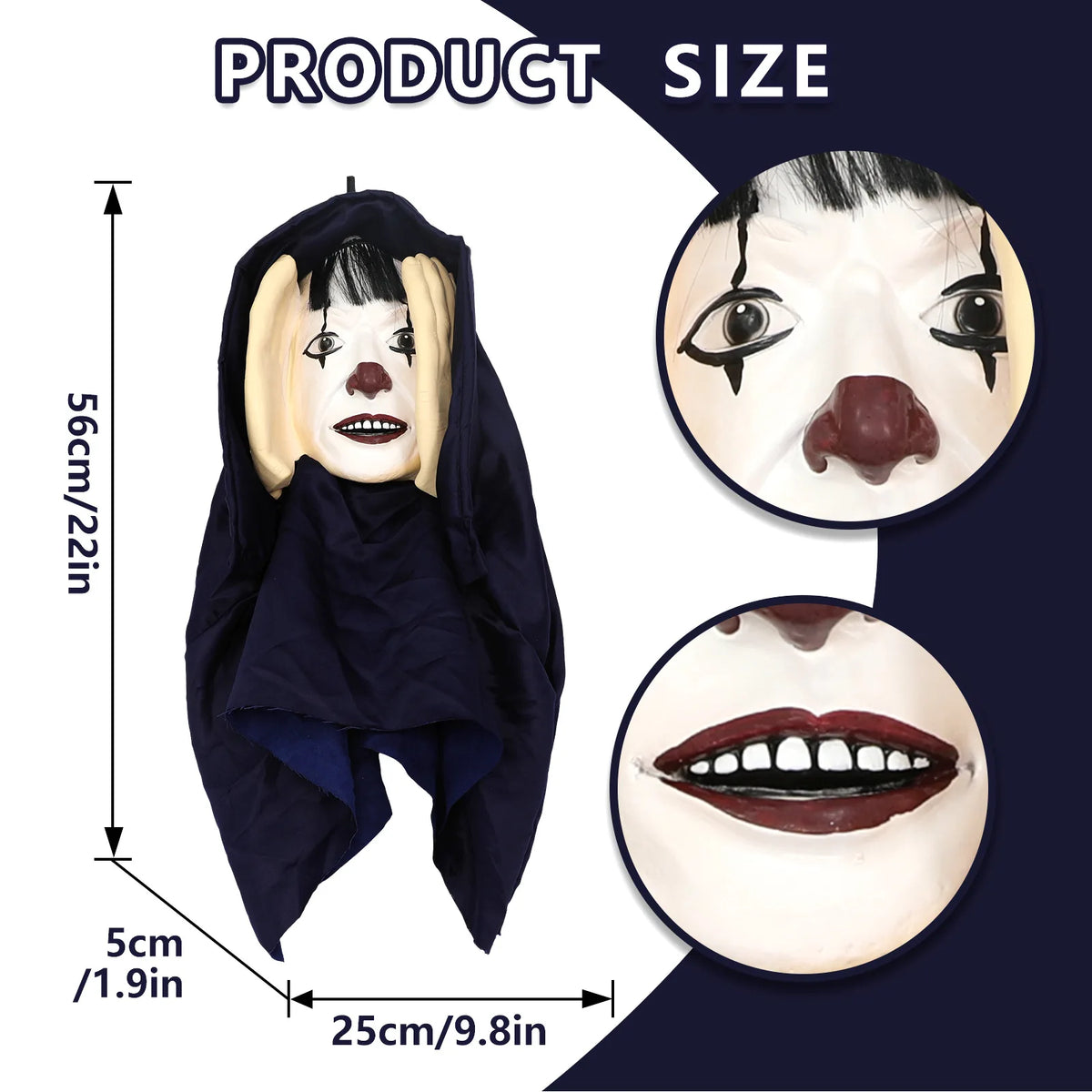 Halloween Peeper Witch Decoration Scary Window Wall Hanging Mask for Indoor Outdoor Spooky House Party Prank Props Novelty Décor
