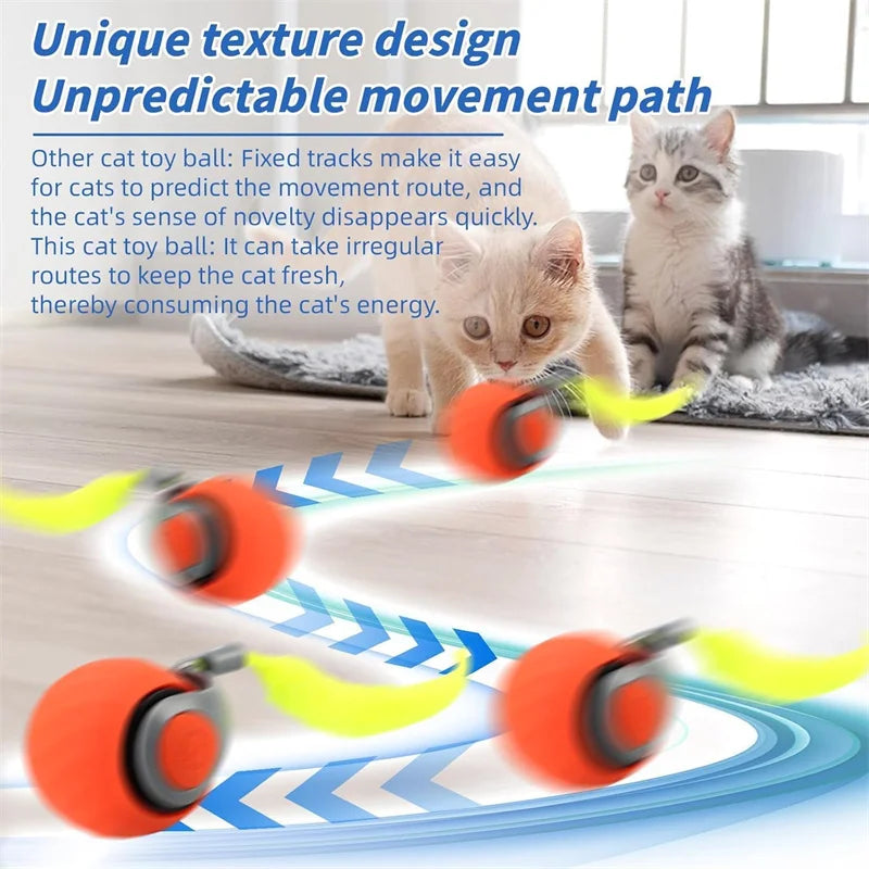 Smart Interactive Pet Toy Ball for Cats & Dogs, USB Rechargeable Automatic Rolling & Bouncing Ball