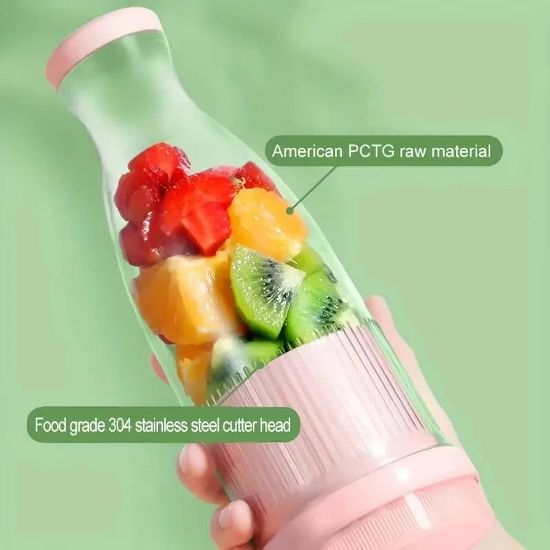 Portable USB Electric Juicer Blender, Mini 6-Blade Fruit & Milkshake Mixer for Fresh Juice