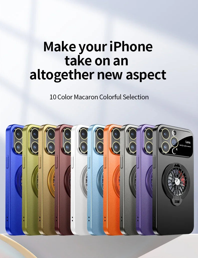 MagSafe Rotating Gyro Stand Phone Case with Camera Lens Protection for iPhone 16/15/14/13/12/11 Pro Max & Plus