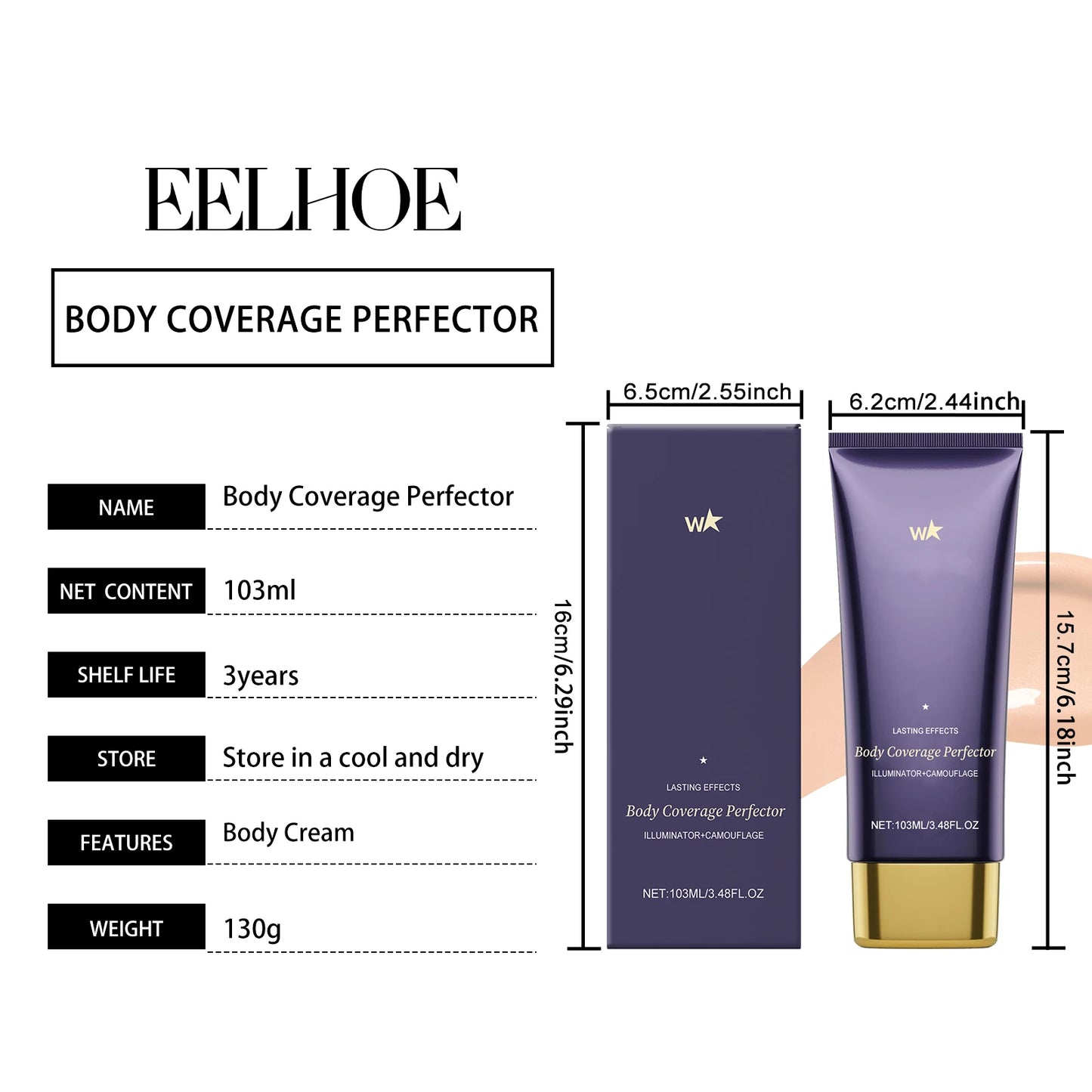 Tattoo Cover Concealer – Long-Lasting Waterproof Matte Full Coverage Body Makeup Foundation (103ml)