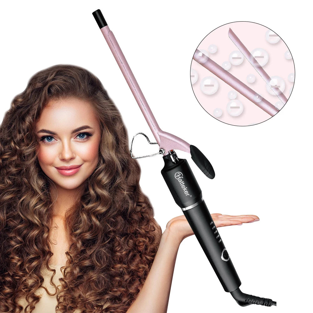 9mm Ceramic Curling Wand Hair Curler – Tourmaline Barrel with Constant Temperature for Professional Salon Styling