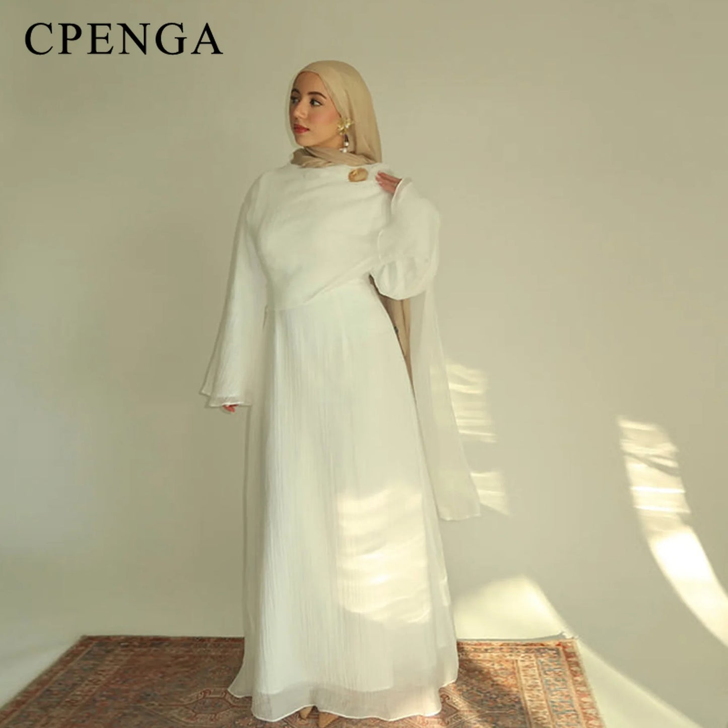 Women’s Two-Piece Modest Cardigan Set – Elegant Middle East Islamic Abaya Dress for Ramadan & Eid