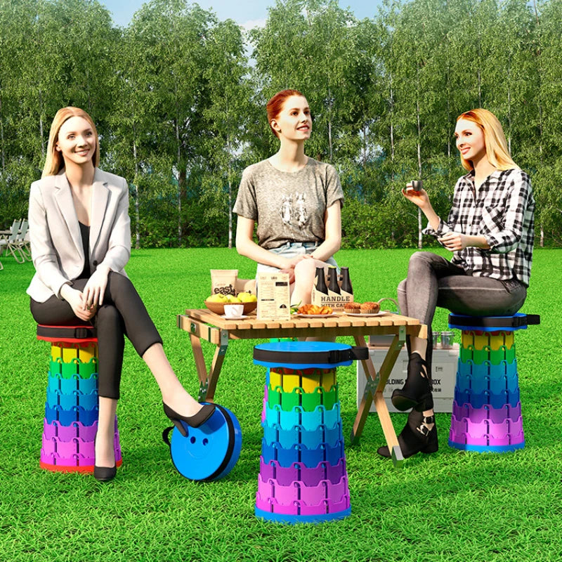 Upgraded Foldable Stool (1–2 Pack) – Portable, Retractable, Heavy-Duty Compact Seat for Camping, Fishing, Hiking, BBQ, Gardening & Outdoor Use