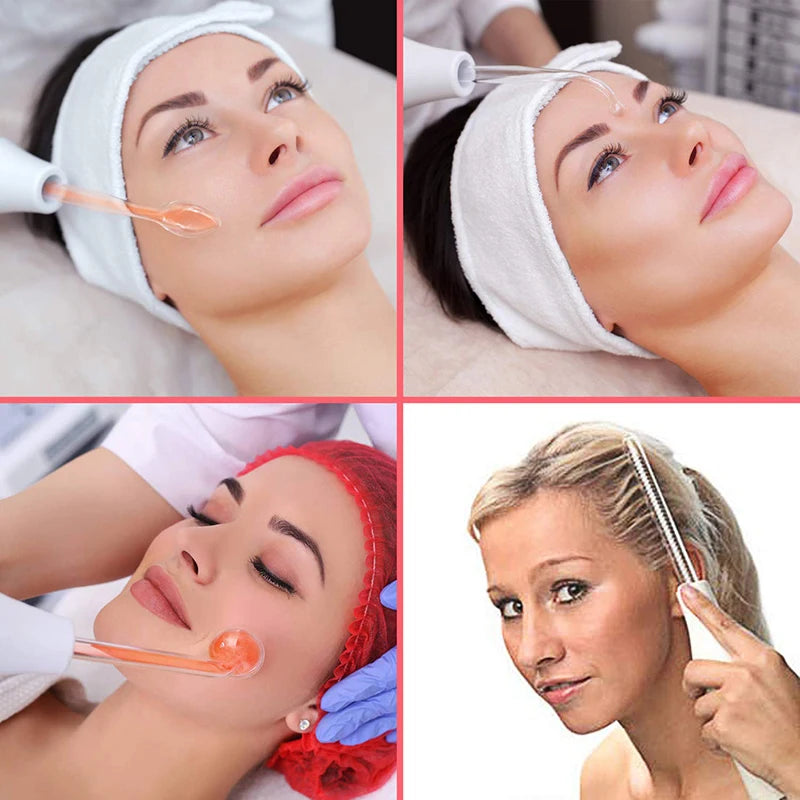 4-in-1 High-Frequency Facial Wand – Galvanic Therapy Tool for Acne, Anti-Aging, Hair Growth & Skin Care