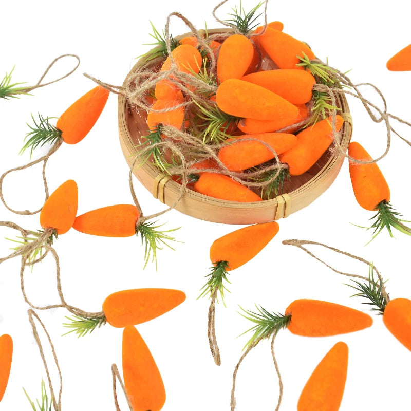 10pcs Easter Carrots Ornament Decorations For Home DIY Foam Carrot Hanging Pendant Spring Easter Party Supplies Kids Toys Gift