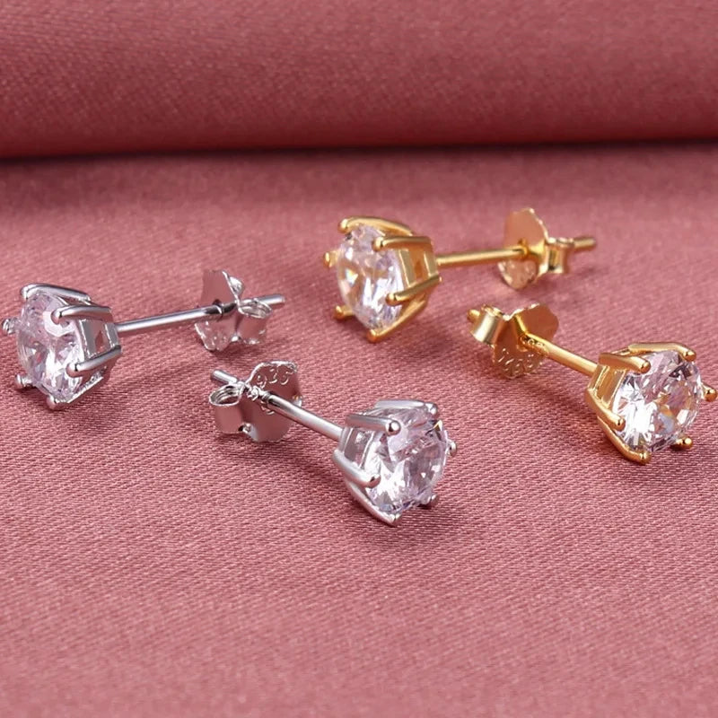 Moissanite Stud Earrings – S925 Sterling Silver Unisex Studs (1–2 CT Options)