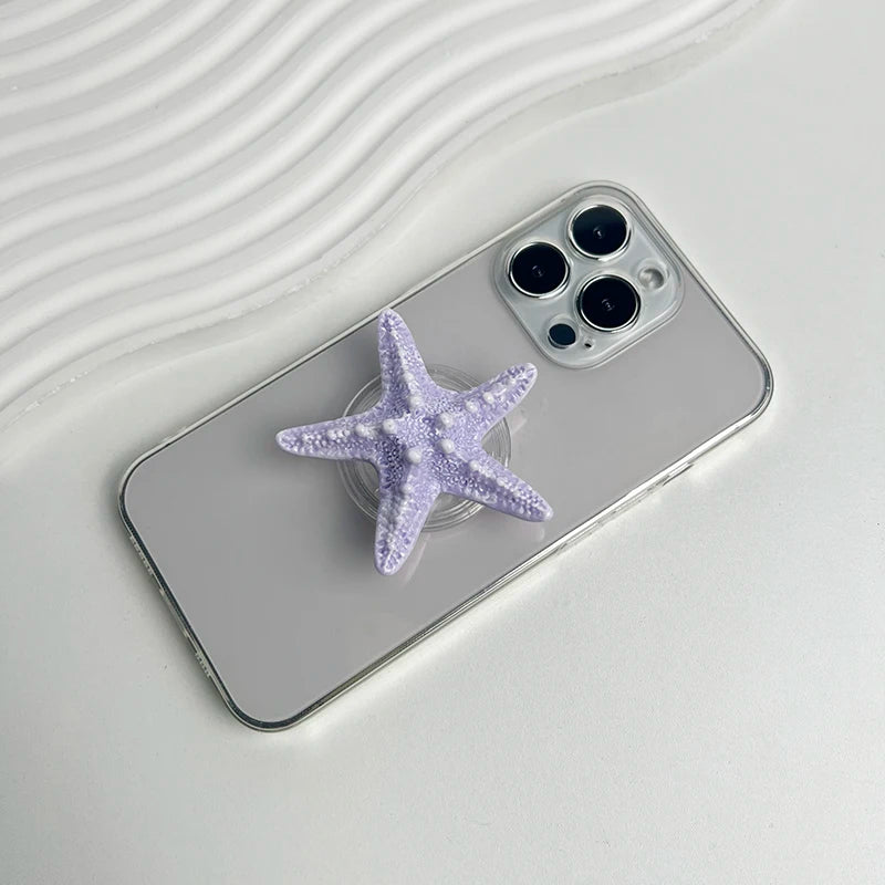 Resin Starfish Phone Grip Stand with MagSafe Magnetic or Adhesive Base