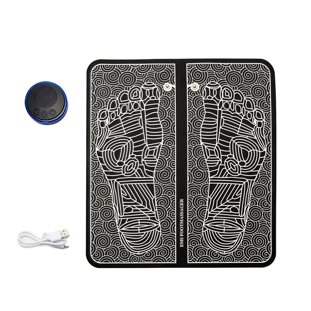 Electric Foot Massager Pad – EMS Pulse Muscle Stimulation Device for Pain Relief and Relaxation