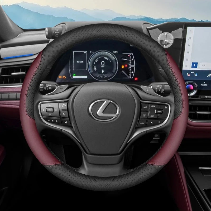 Faux Leather Steering Wheel Cover for 37–38 cm Wheels