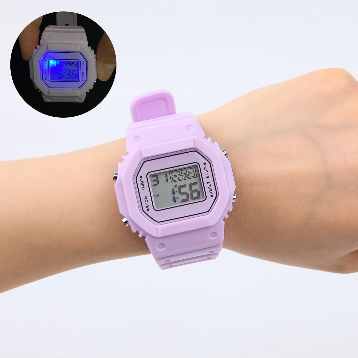 Vintage LED Digital Watch with Steel Strap – Unisex Electronic Sports Wristwatch, Valentine’s Day Gift