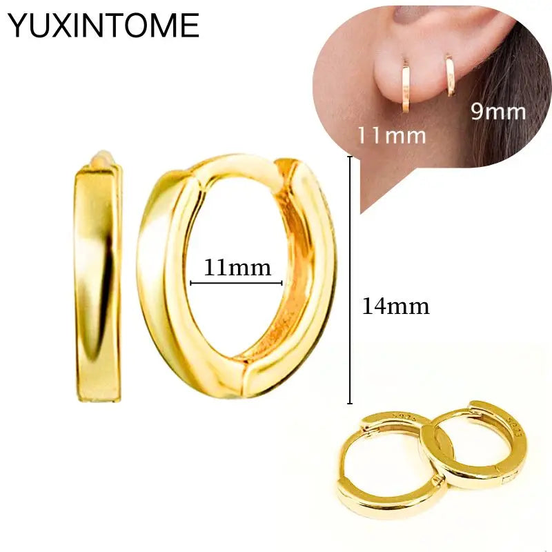 925 Sterling Silver Multi-Turn Hoop Earrings with White Zircon, Fashion Punk Jewelry for Women