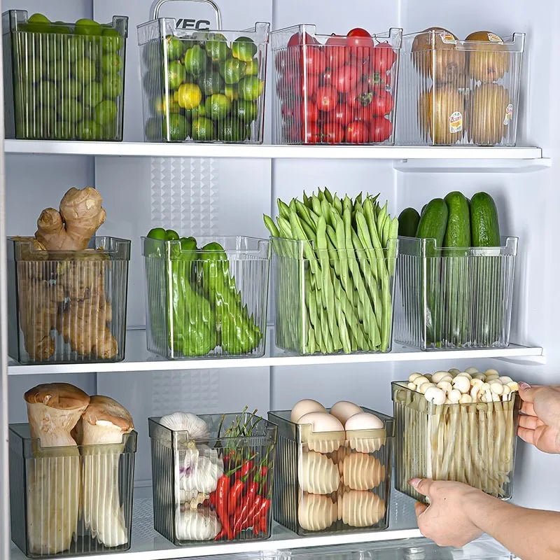 3-Piece Clear Refrigerator Organizer Bins – Food & Seasoning Storage Boxes for Kitchen and Fridge Organization