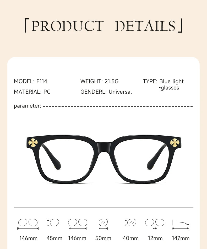 Beau Five Square Blue Light Blocking Glasses — Lightweight Everyday Eyewear for Women
