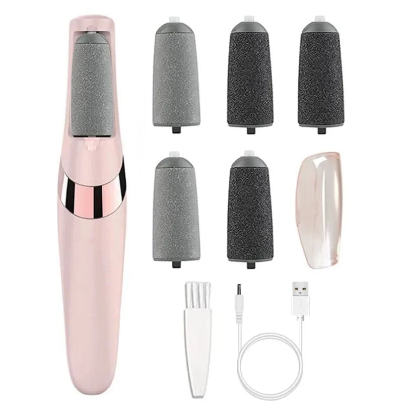 Electric Foot Grinder – Pink Electronic Callus Remover & Skin Smoother, Heel & Foot Care Tool